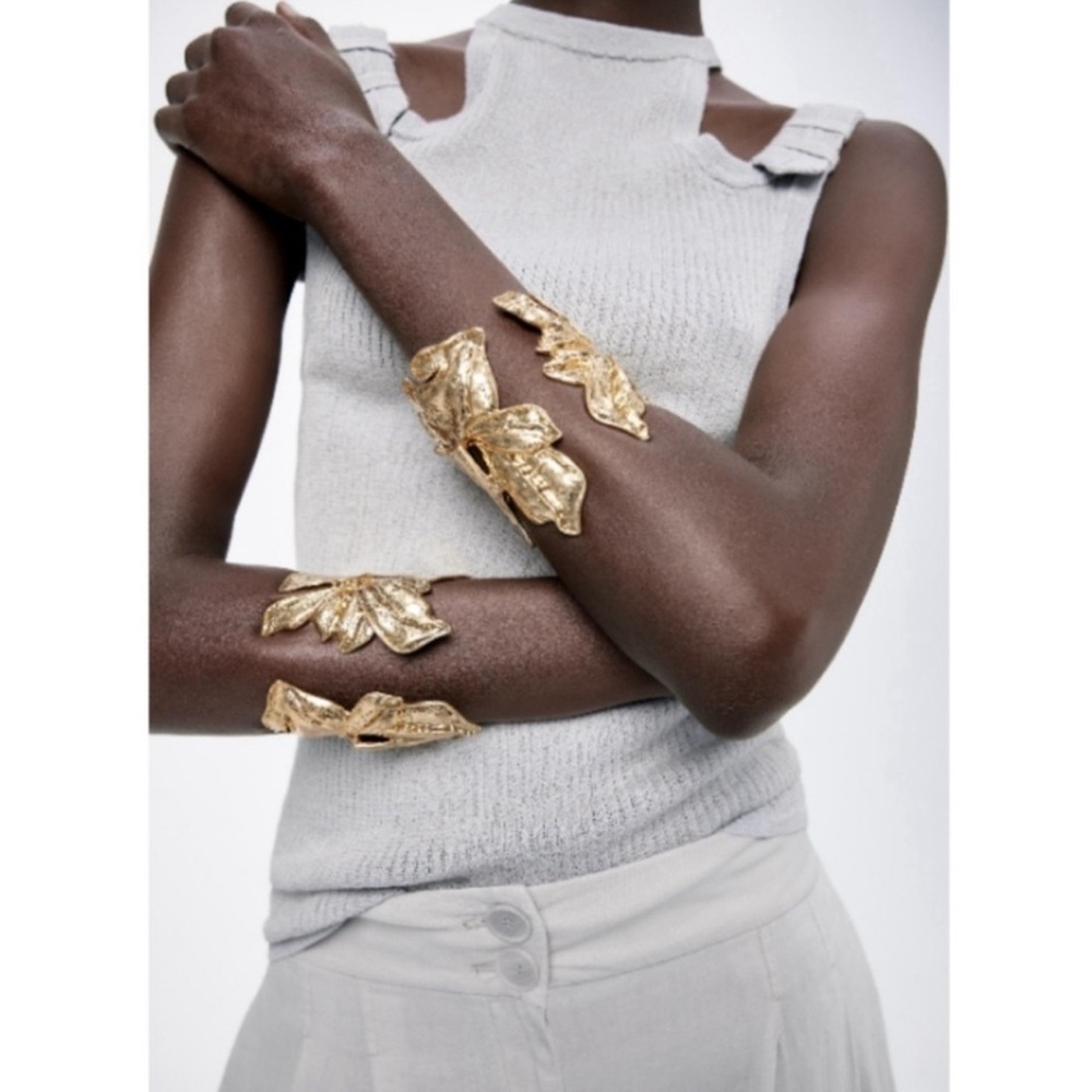 Zara Gold Leaf Cuff Bracelets